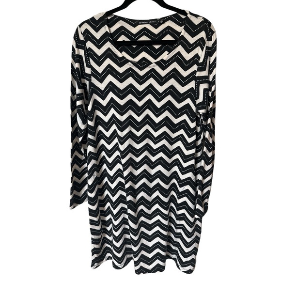 Gudrun Sjödén Womens Organic Cotton Chevron Tunic/Dress Boho Lagenlook Medium - Picture 1 of 6